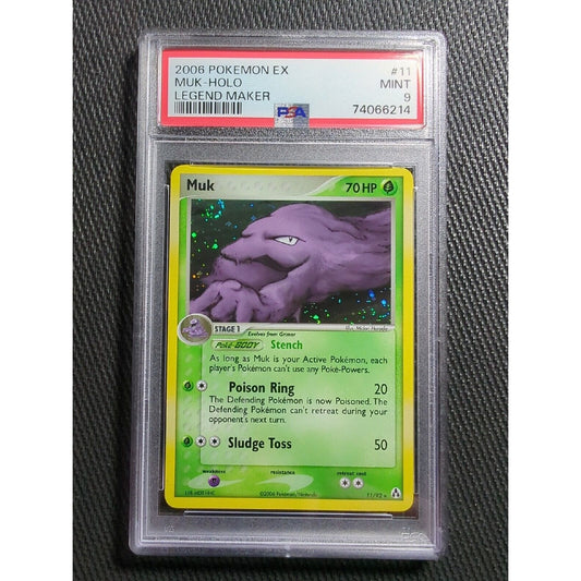 PSA 9 - Muk 11 - Holo - Legend Maker - Pokemon - Swirl