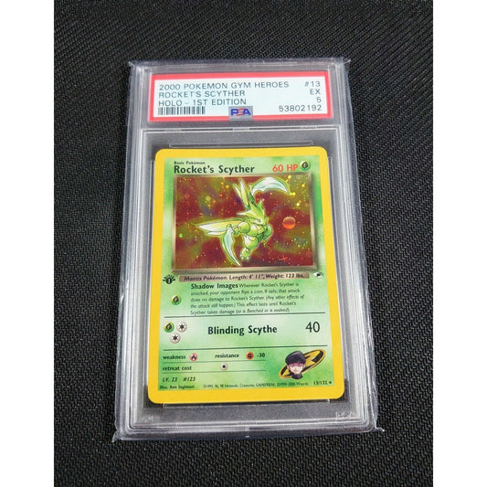 Pokemon - Rocket's Scyther 13/132 - Common - 1st Edition Gym Heroes - PSA 5