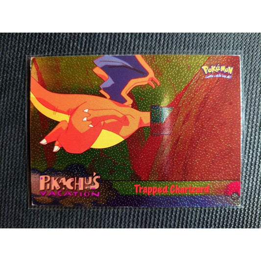 Pokemon Topps -Trapped Charizard 51  Confetti Textured Holo - Pikachu's Vacation