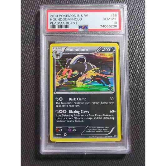 PSA 10 - Houndoom 56 - Holo - 2013 BW Plasma Blast - Pokemon - POP 6