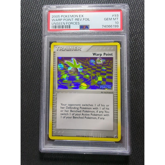 PSA 10 - Warp Point 93 - Reverse Holo - Unseen Forces Pokemon - Oddish - POP 11