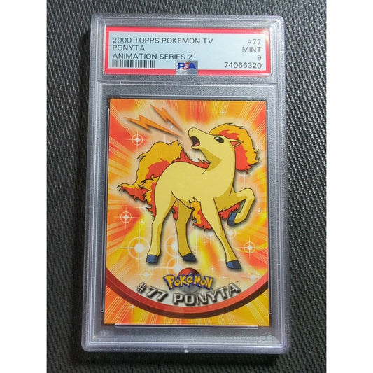 PSA 9 #77 Ponyta - Topps TV Animation - Pokemon - WTP Voltorb