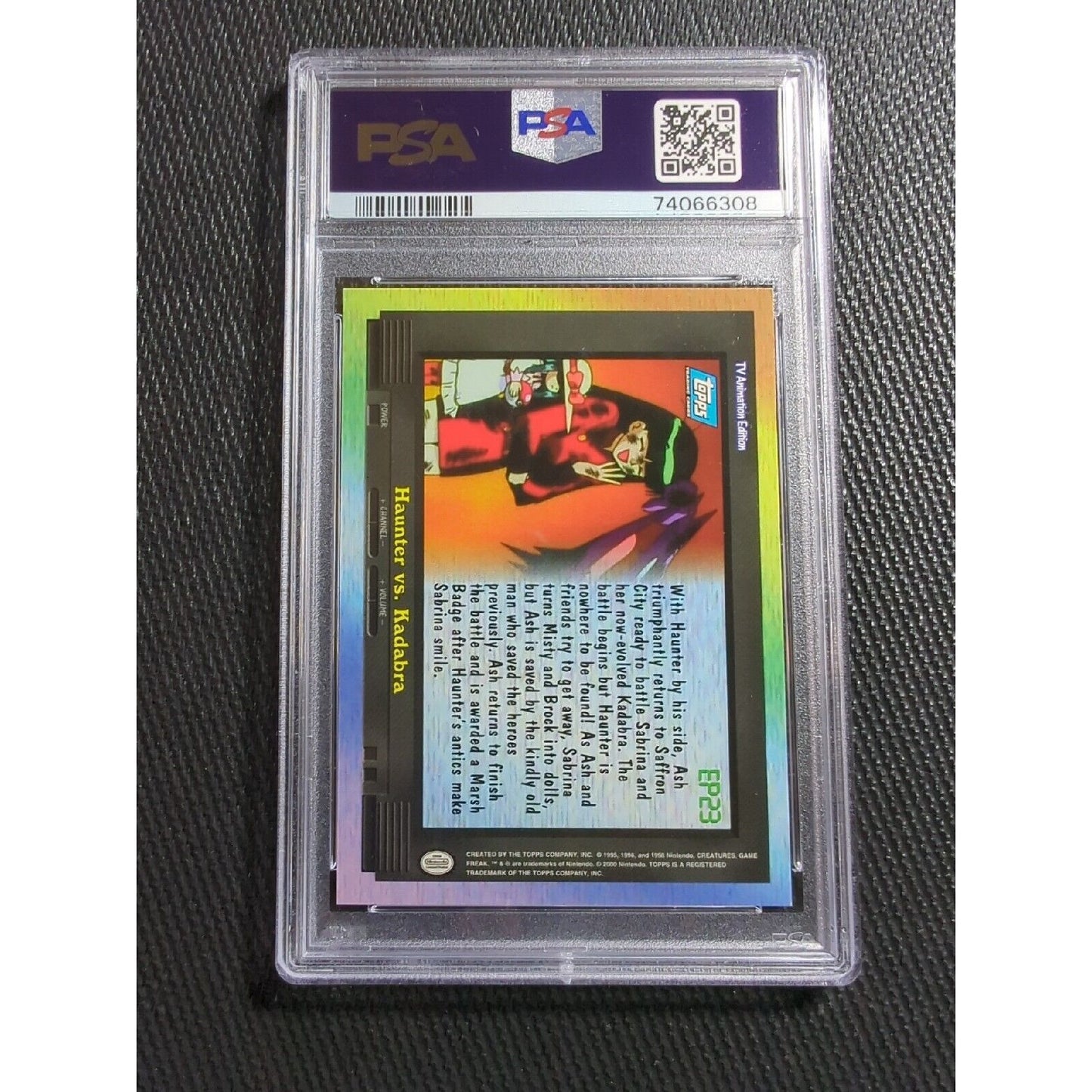 PSA 9 EP23 Haunter vs. Kadabara - 2000 Topps TV Animation - Pokemon - Sabrina