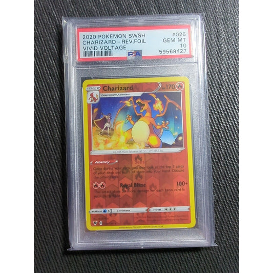 Pokémon - PSA 10 - Charizard Vivid Voltage 025/185 - Reverse Holo - Rare