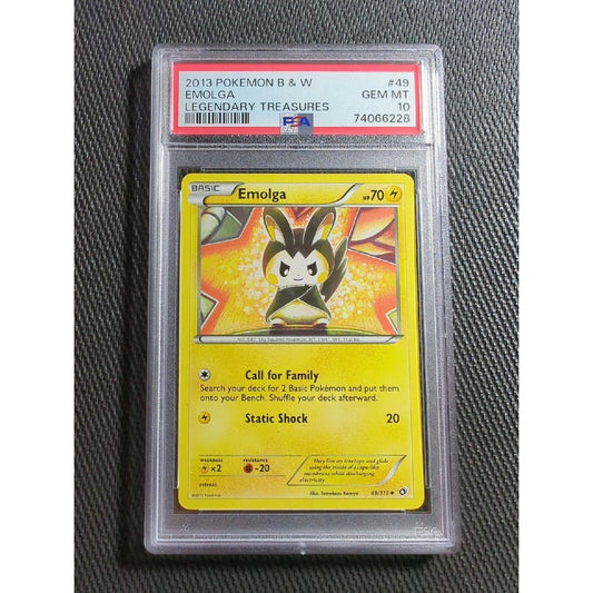 PSA 10 -Emolga 49 - 2013 Legendary Treasures - Pokemon - Tomokazu Komiya - POP 2