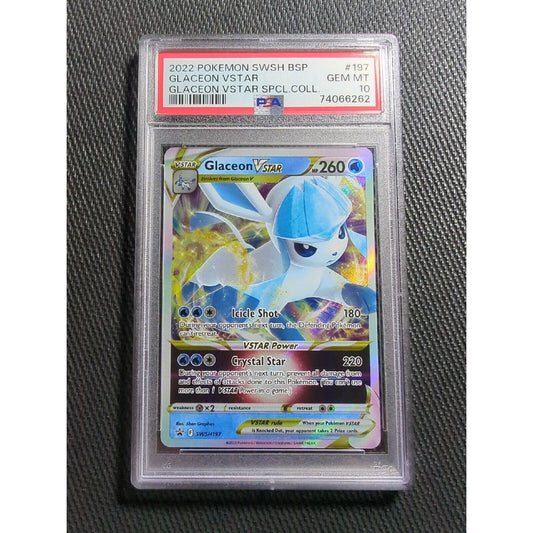 PSA  10 - Glaceon Vstar SWSH197 - Glaceon Vstar Special Collection - Pokemon