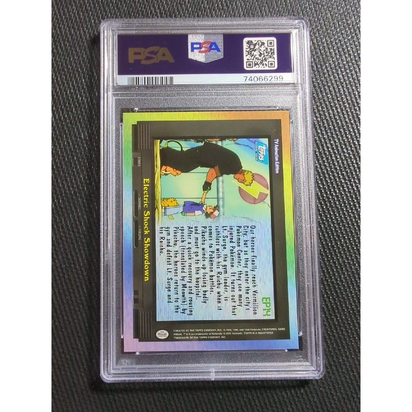 PSA 9 EP14 Electric Shock Showdown - 2000 Topps TV Animation - Pokemon - Pikachu