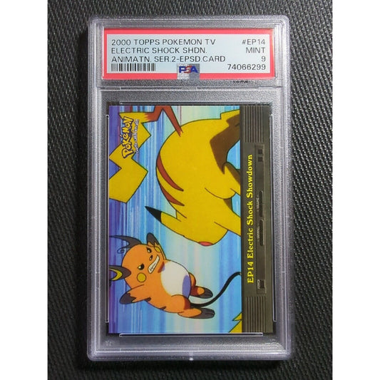 PSA 9 EP14 Electric Shock Showdown - 2000 Topps TV Animation - Pokemon - Pikachu